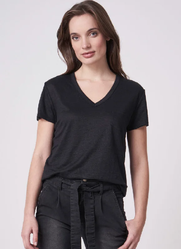 Linen V-Neck T-Shirt