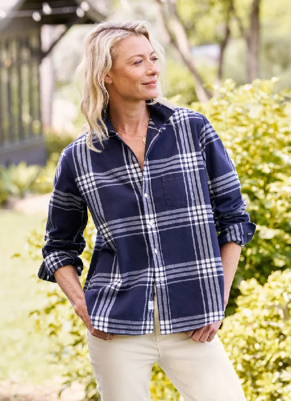 Eileen Navy White Plaid