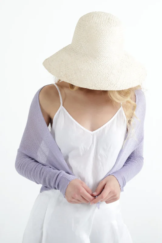 Lavender Light Purple Short Light Bamboo Cardigan