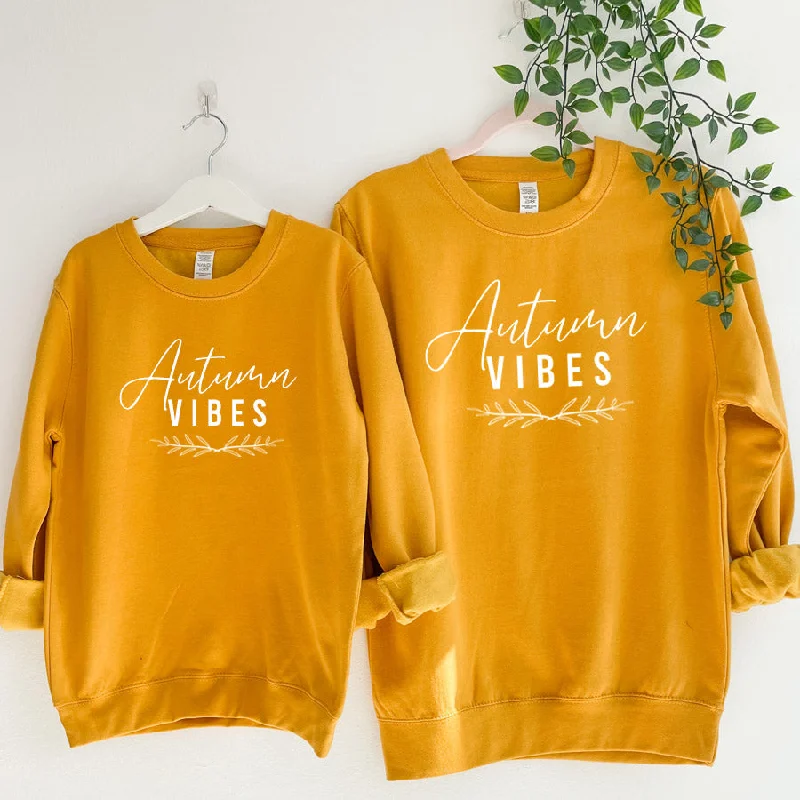 Autumn Vibes Mum Matching Mustard Sweatshirts