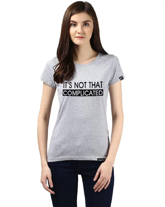 Womens Half Sleeve Complicated Printed Grey Color Tshirts