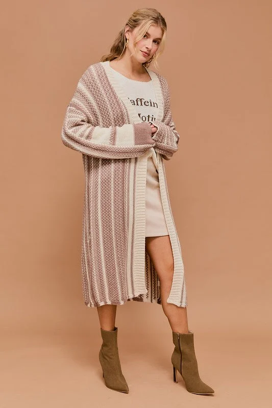 LORAINE LONG SLEEVE OPEN MAXI SWEATER CARDIGAN