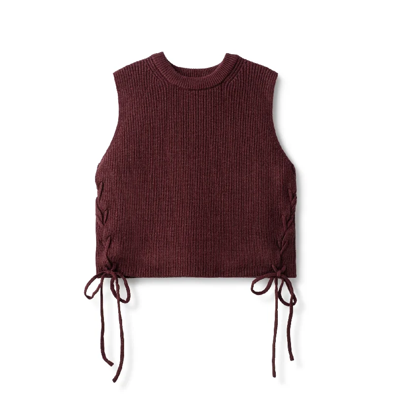 Tie Vest In: Burgundy