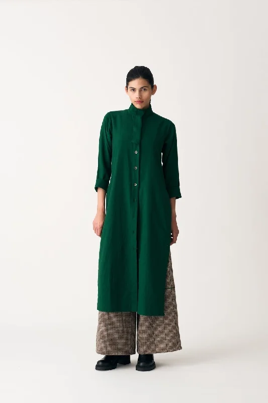 Flap Placket Tunic - Emerald Green