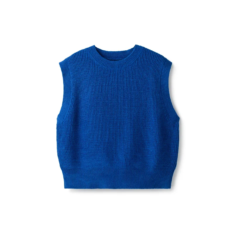 Ribbed Knit Vest In: Royal Blue