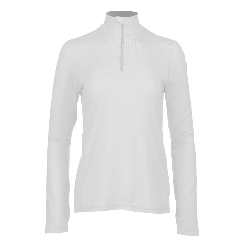 Women's Micro-Elite Chamois Solid Zip-T - White