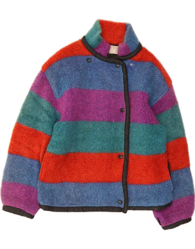 ICEBERG Womens Knit Bomber Jacket IT 40 Small Multicoloured Colourblock