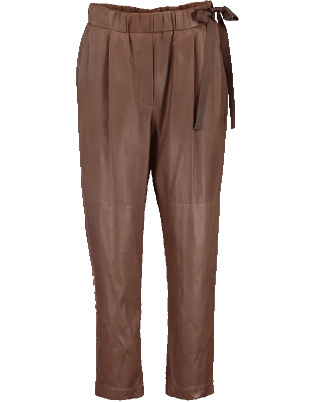 Leather Pull On Pant