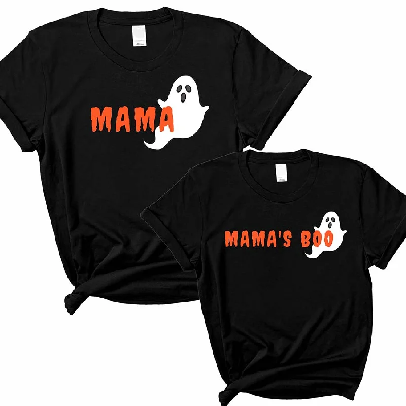 Mama & Mama's Boo Matching Halloween T-Shirts- Black