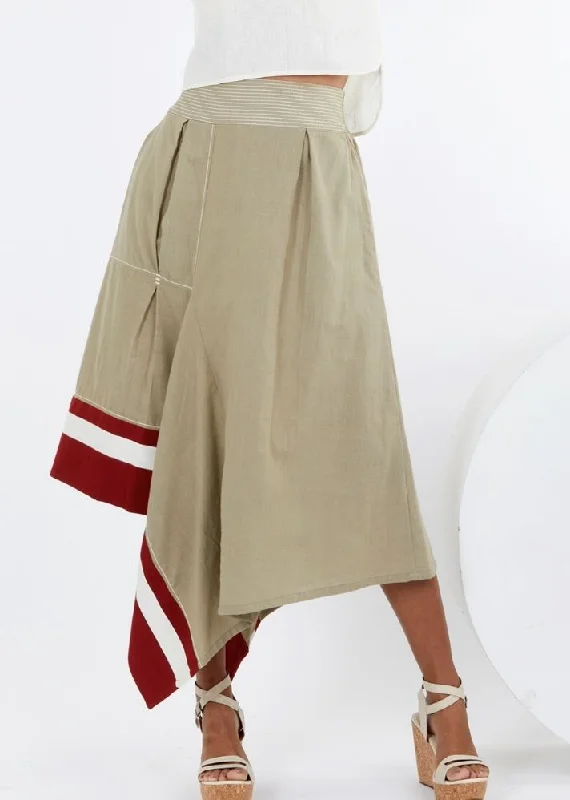 Toasted Terraced Skirt Grey-Beige Skirt