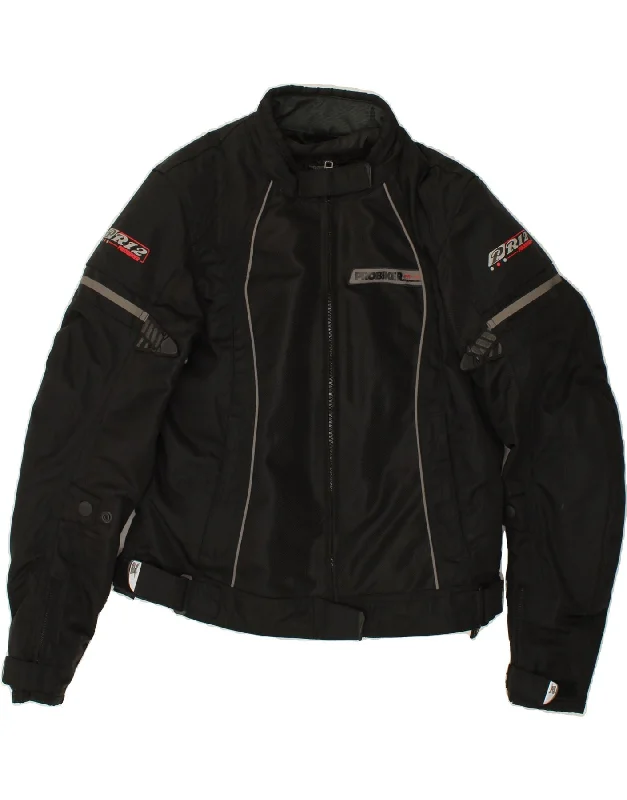 PROBIKER Womens Graphic Biker Jacket IT 44 Medium Black Polyamide