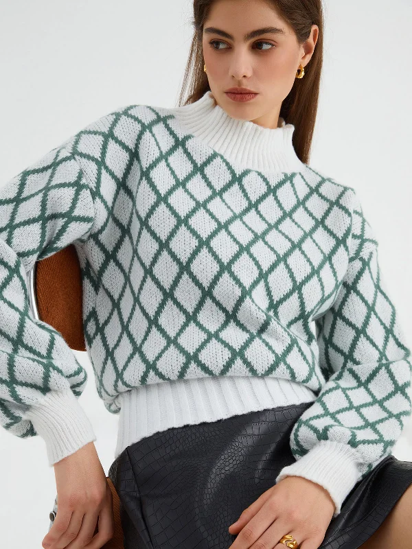 Oversized Charming Diamonds Sweater