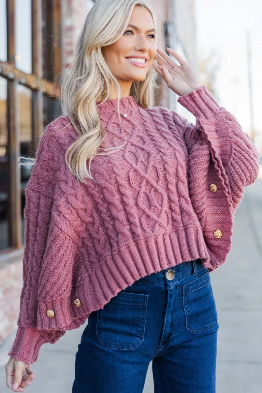 Fell In Love Mauve Pink Poncho Sweater