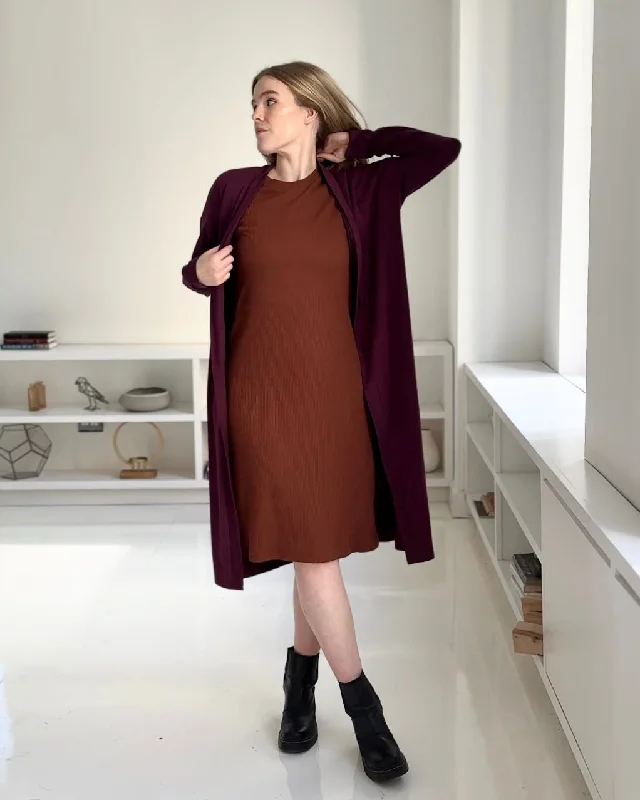 MERRITT duster in Eggplant