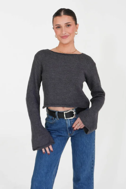 Allie Long Sleeve in Charcoal