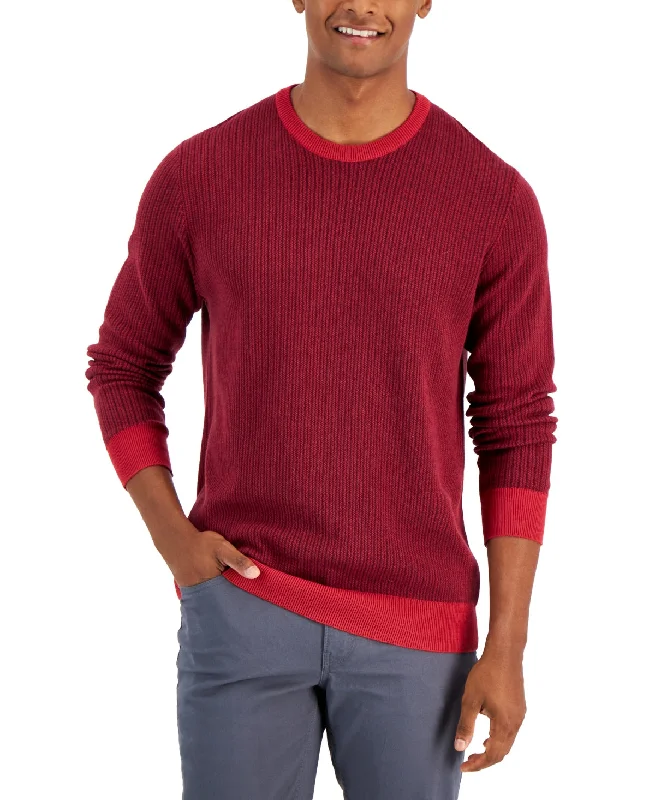 Club Room Men's Knit Crew Neck Pullover Sweater Red Size Large by Steals