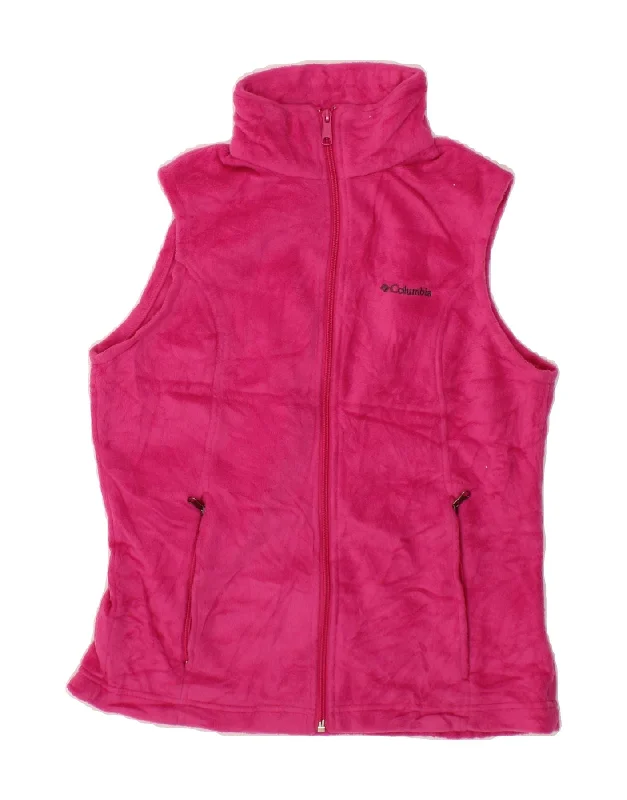 COLUMBIA Womens Fleece Gilet UK 10 Small Pink Polyester