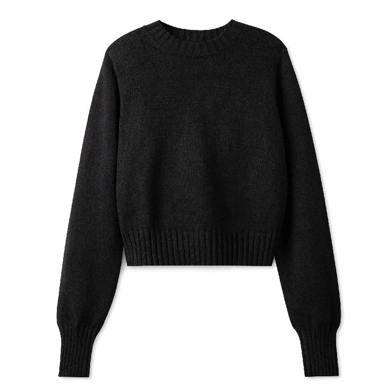 Basic Crop Fitted Sweater IN: Black