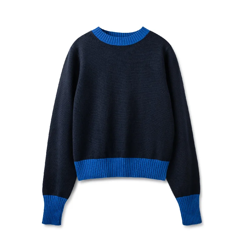 Colorblock Sweater In: Navy