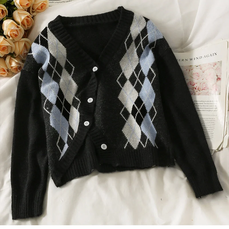 Knitwear women's autumn decoration slim V-neck versatile sweater  1955