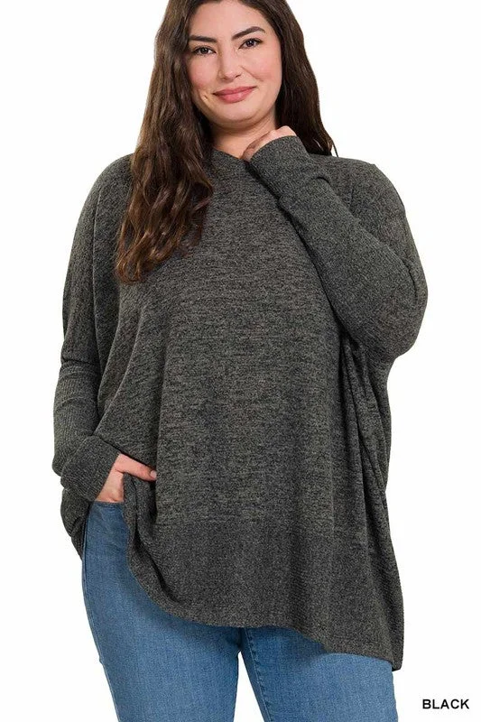 Brushed Melange Hacci Oversized Sweater