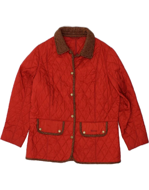 BARBOUR Womens Quilted Jacket UK 18 XL Red