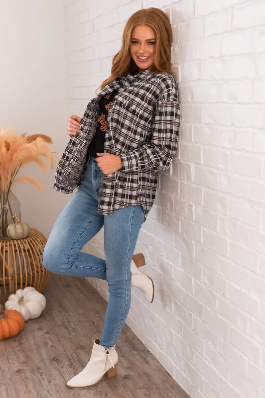 Forever Cozy Modest Plaid Jacket