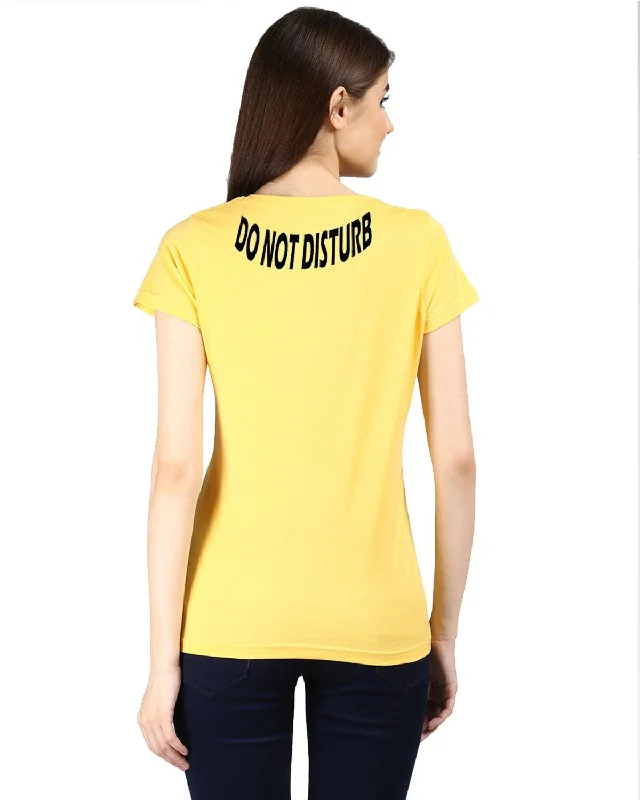 Womens Half Sleeve DND Printed Yellow Color Tshirts