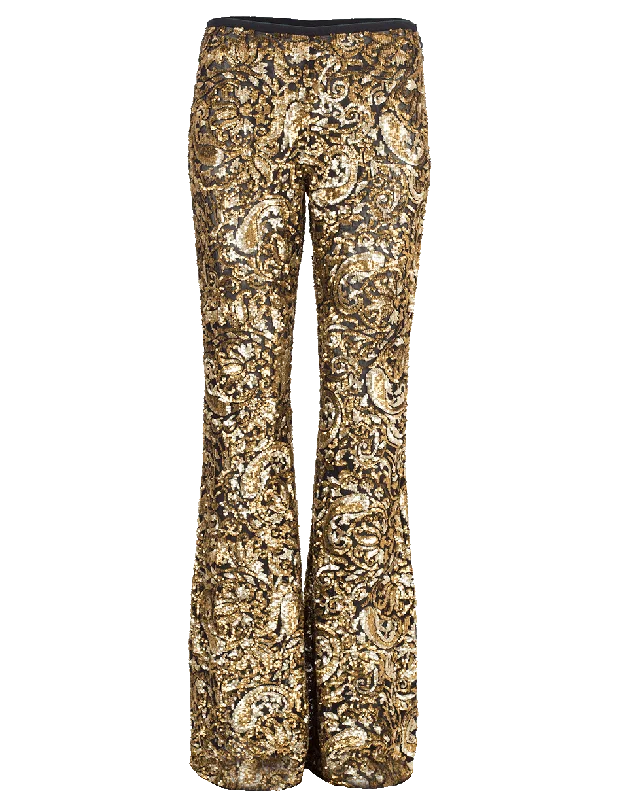 Paisley Paillette Flare Pant