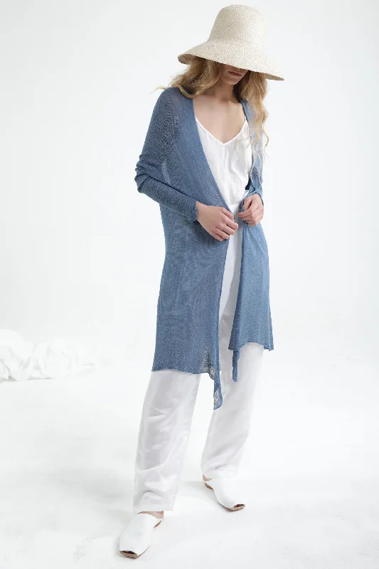 Jean Blue Long Bamboo Cardigan