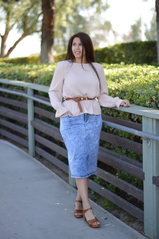 Suzette Taupe Peplum Top