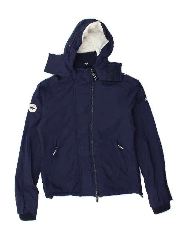 SUPERDRY Womens Windcheater Windbreaker Jacket UK 10 Small Navy Blue