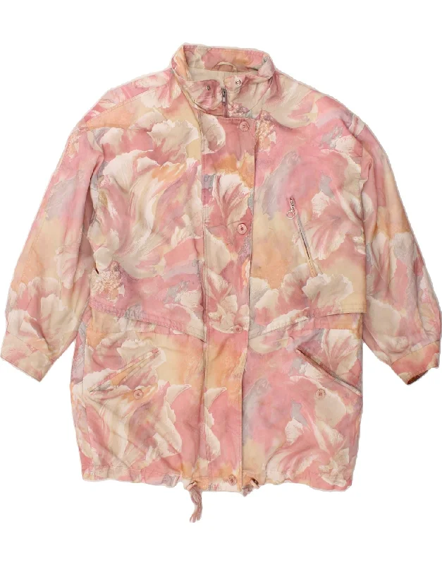 VINTAGE Womens Windbreaker Jacket UK 20 2XL Pink Floral