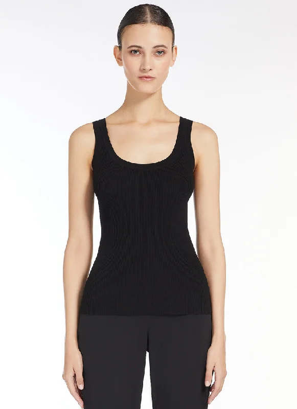 Siro Ribbed Viscose Crepe Tank