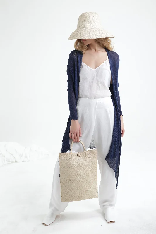 Deep Indigo Navy Blue Long Bamboo Cardigan