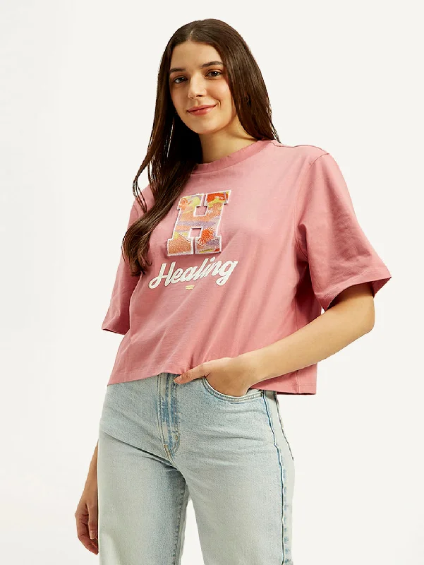 Women's Typographic Print Boxy T-shirt