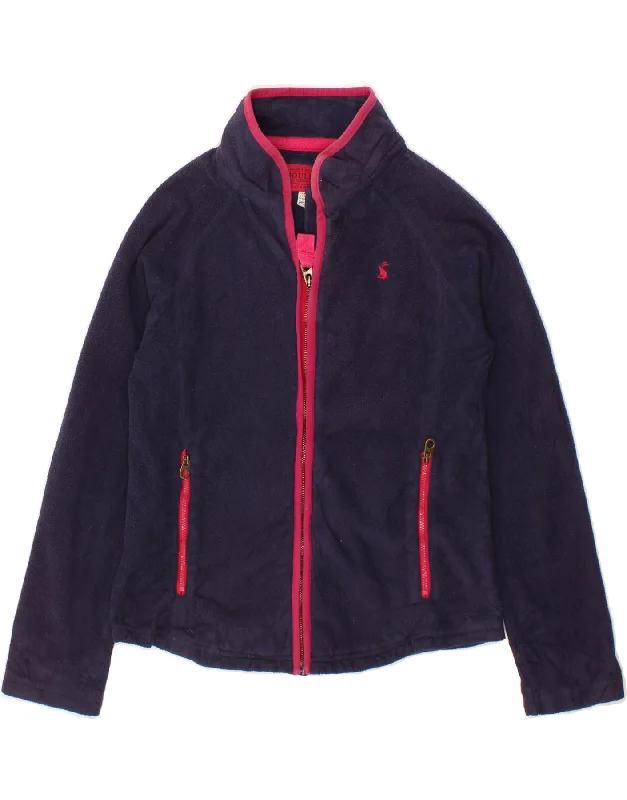 JOULES Womens Fleece Jacket UK 6 XS Navy Blue Polyester