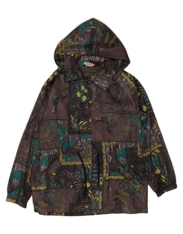 SALVATORE FERRAGAMO Womens Rain Jacket UK 20 2XL Multicoloured Patchwork