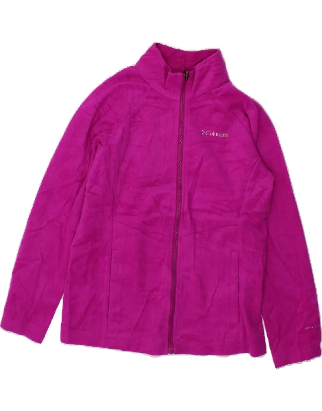 COLUMBIA Womens Fleece Jacket UK 14 Large Pink Polyester