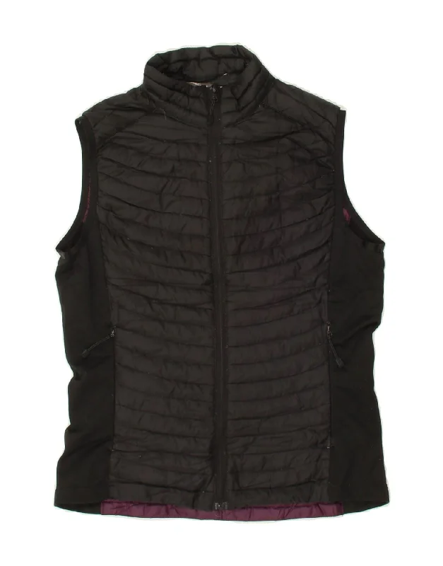 EDDIE BAUER Womens Padded Gilet UK 6 XS Black Polyester