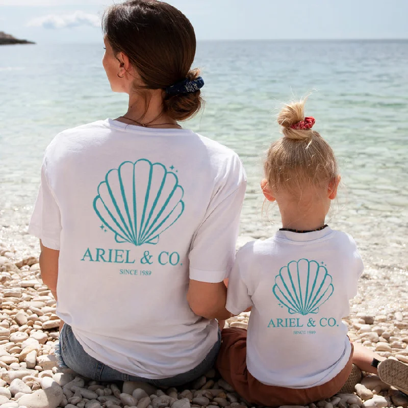 Ariel & Co 1989 Back Logo Matching White T-Shirts