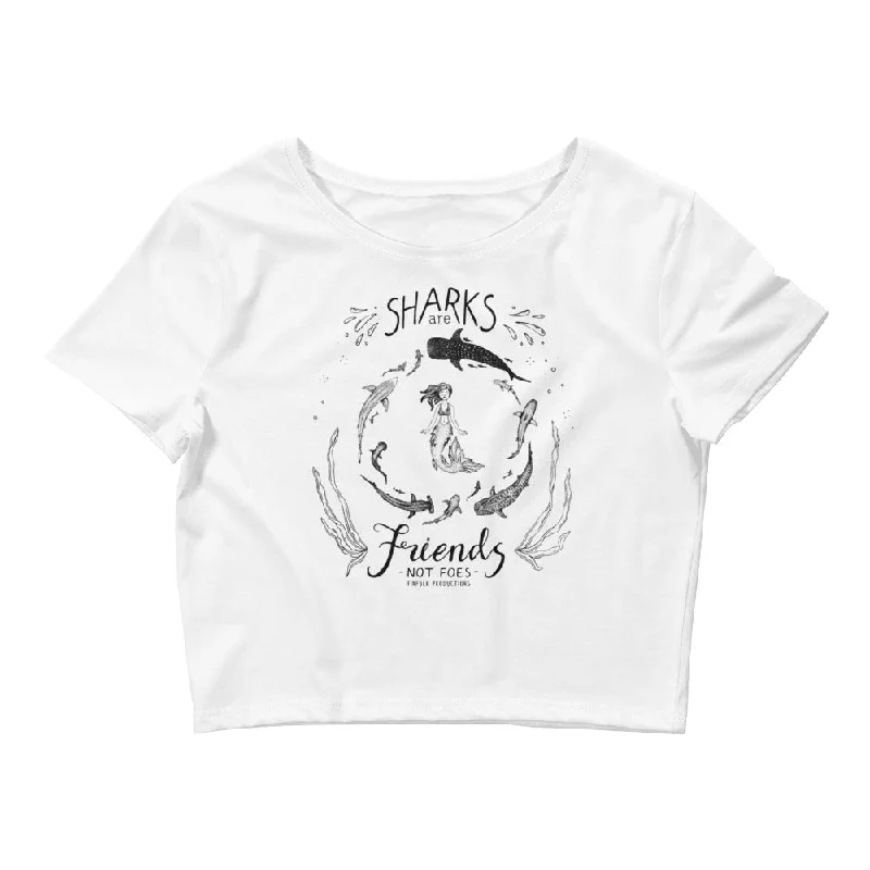 Shark Friends Crop Tee