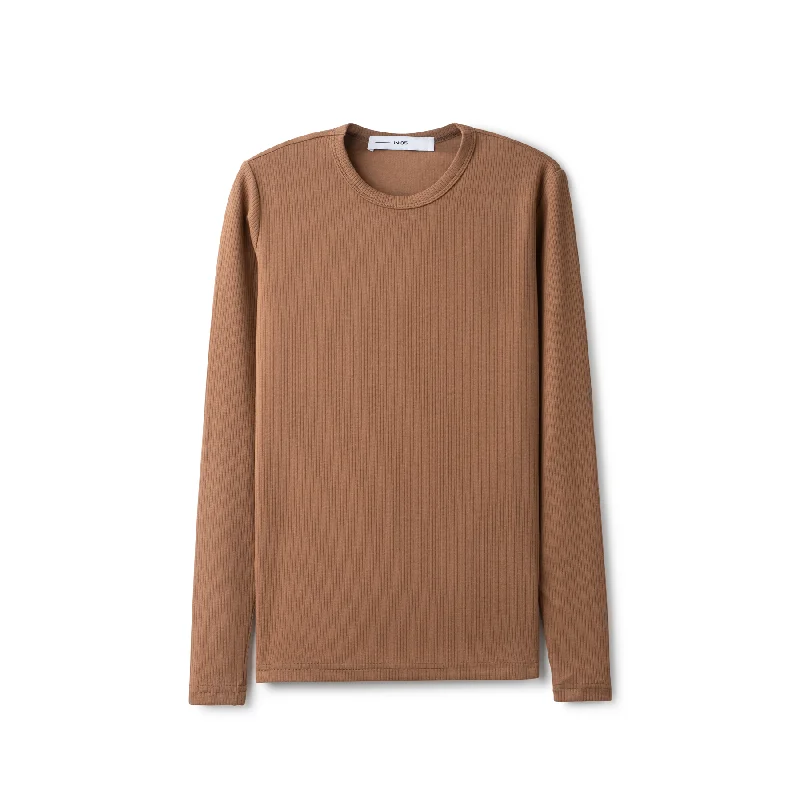 Signature Ribbed Tee IN: Mocha