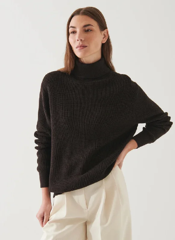 Boyfriend Ribbed Turtleneck Sweater