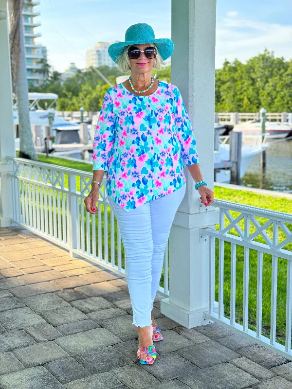 PINK PETALS ASYMMETRICAL TOP