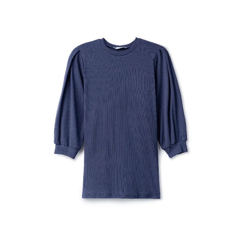 Puff Sleeve T-Shirt - French Blue