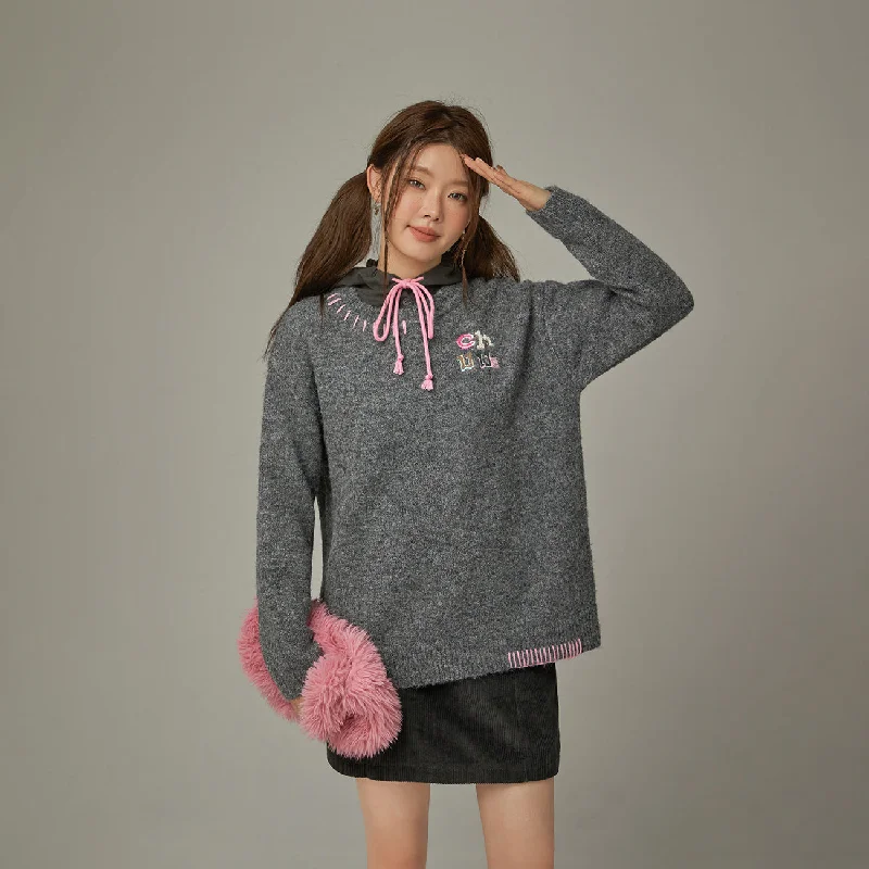 Logo Basic Loose Fit Knit Sweater