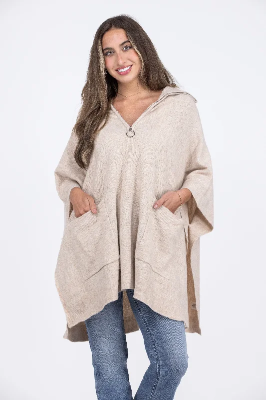 Looking At You Poncho Sweater