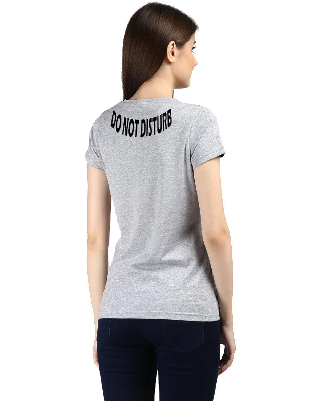 Womens Half Sleeve DND Printed Grey Color Tshirts