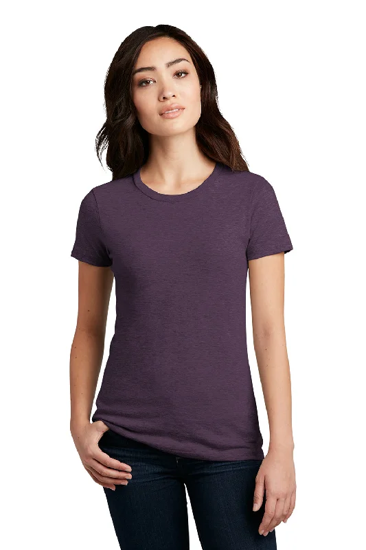 District Womens Perfect Blend Short Sleeve Crewneck T-Shirt - Heather Eggplant Purple